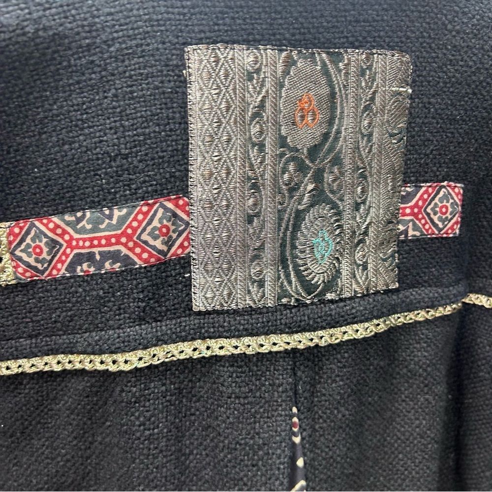 Flashback Cotton Patchwork Art Beaded Black Jacke… - image 6